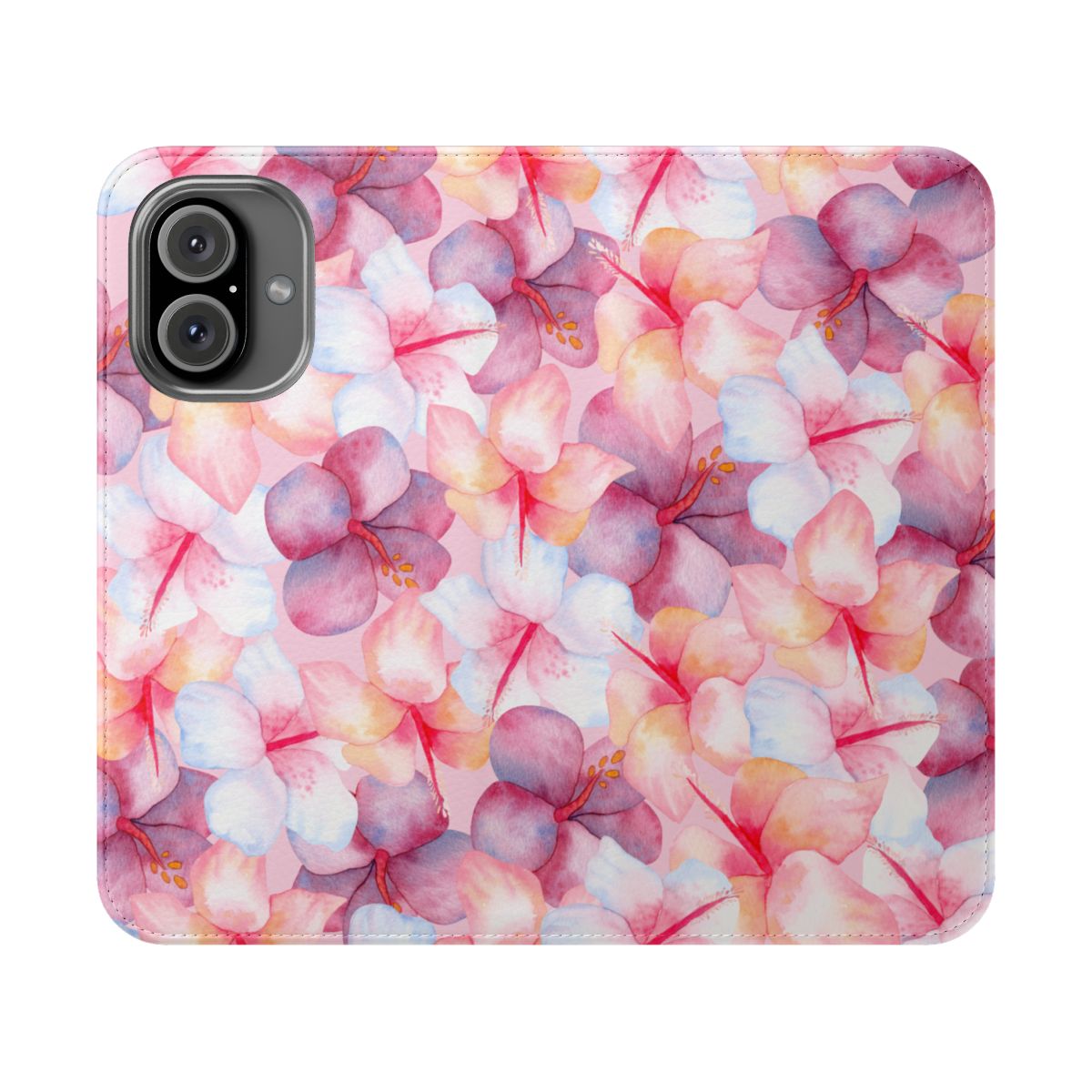Watercolor Hibiscus Wallet Case