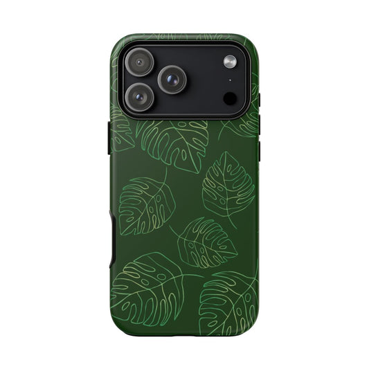 Fine Line Monstera Green Phone Case