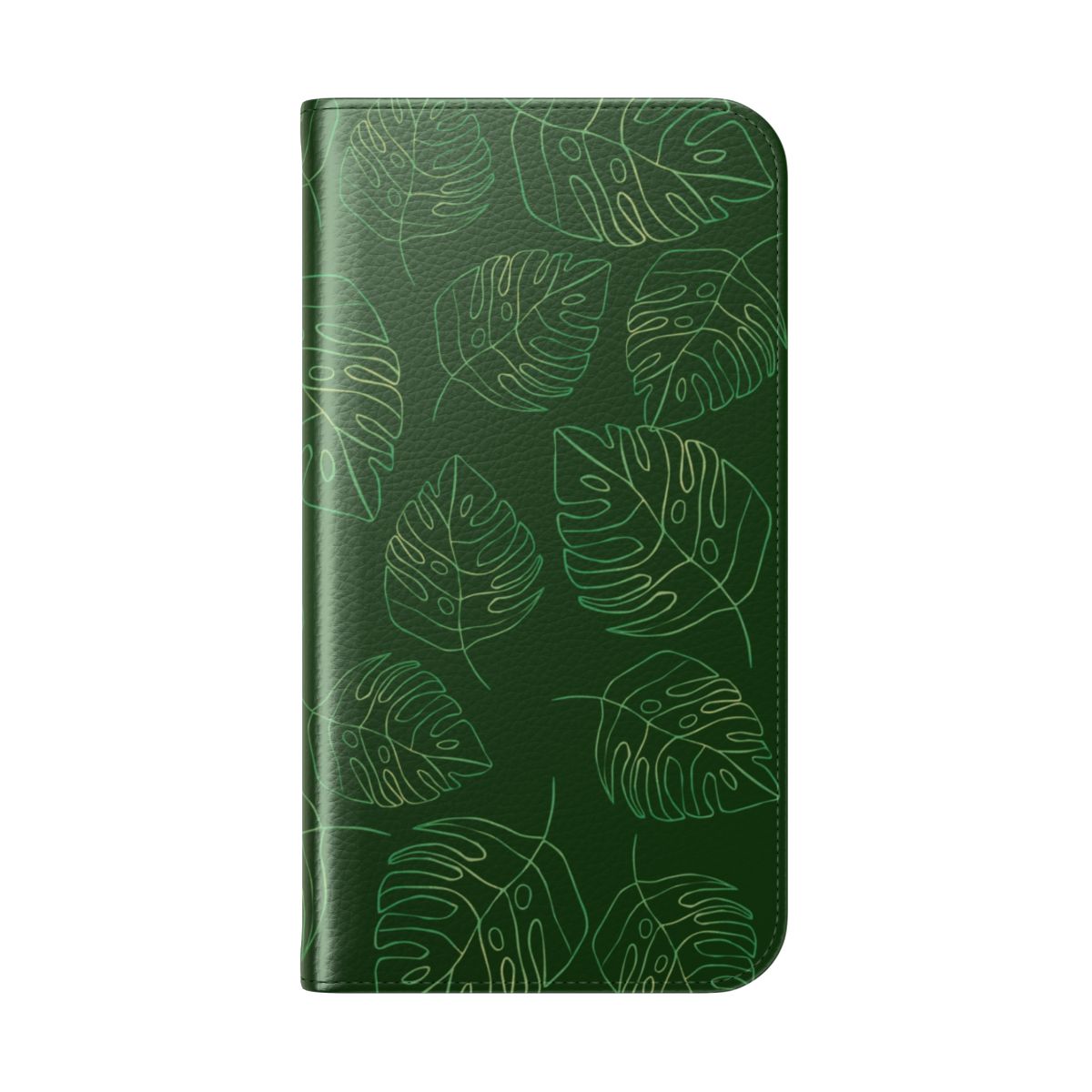 Fine Line Monstera Green Wallet Case