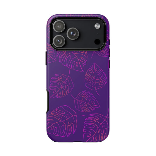 Fine Line Monstera Purple Phone Case