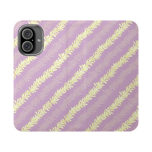 Pikake Lei Purple Wallet Case