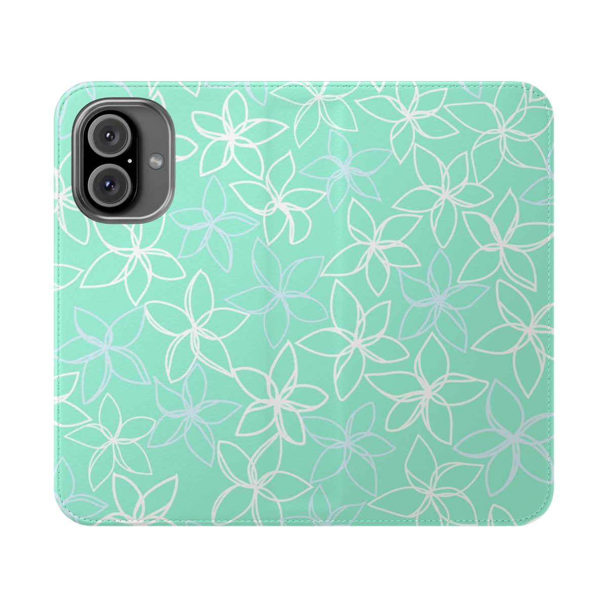 Plumeria Doodles Mint Wallet Case