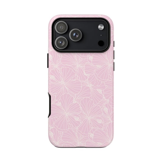 Fine Line Hibiscus Pink Phone Case