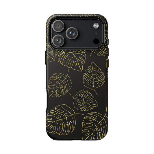 Fine Line Monstera Black Phone Case