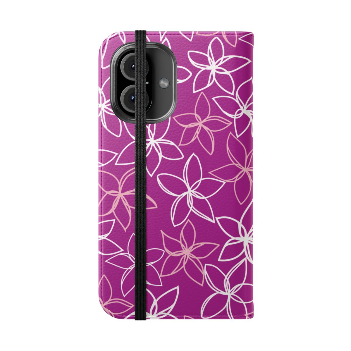 Plumeria Doodles Fuchsia Wallet Case