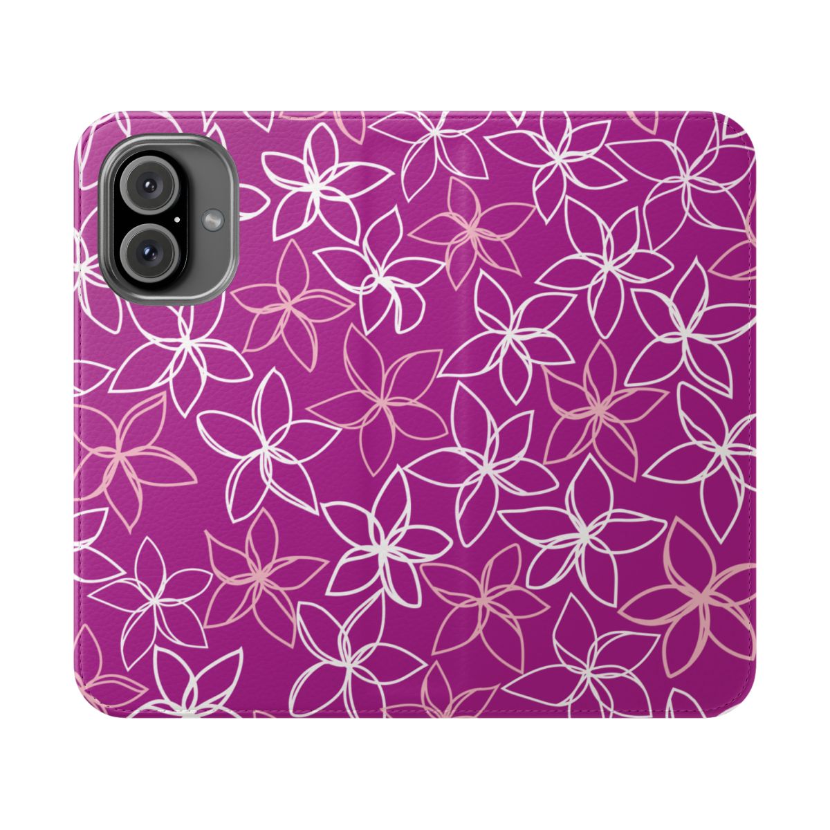 Plumeria Doodles Fuchsia Wallet Case
