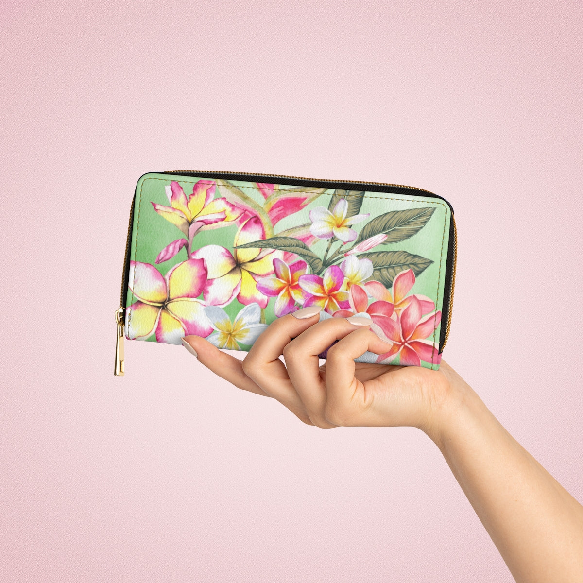 Tropical Floral Zipper Wallet