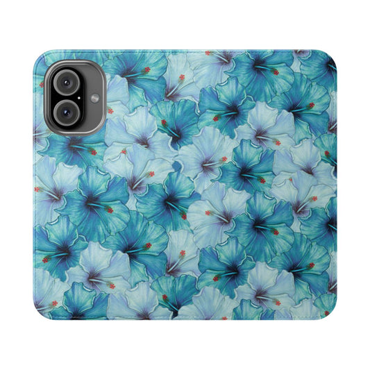 Blue Hibiscus Wallet Case