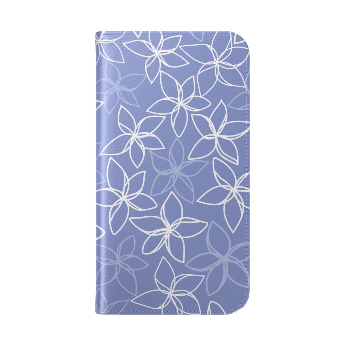 Plumeria Doodles Blue Wallet Case