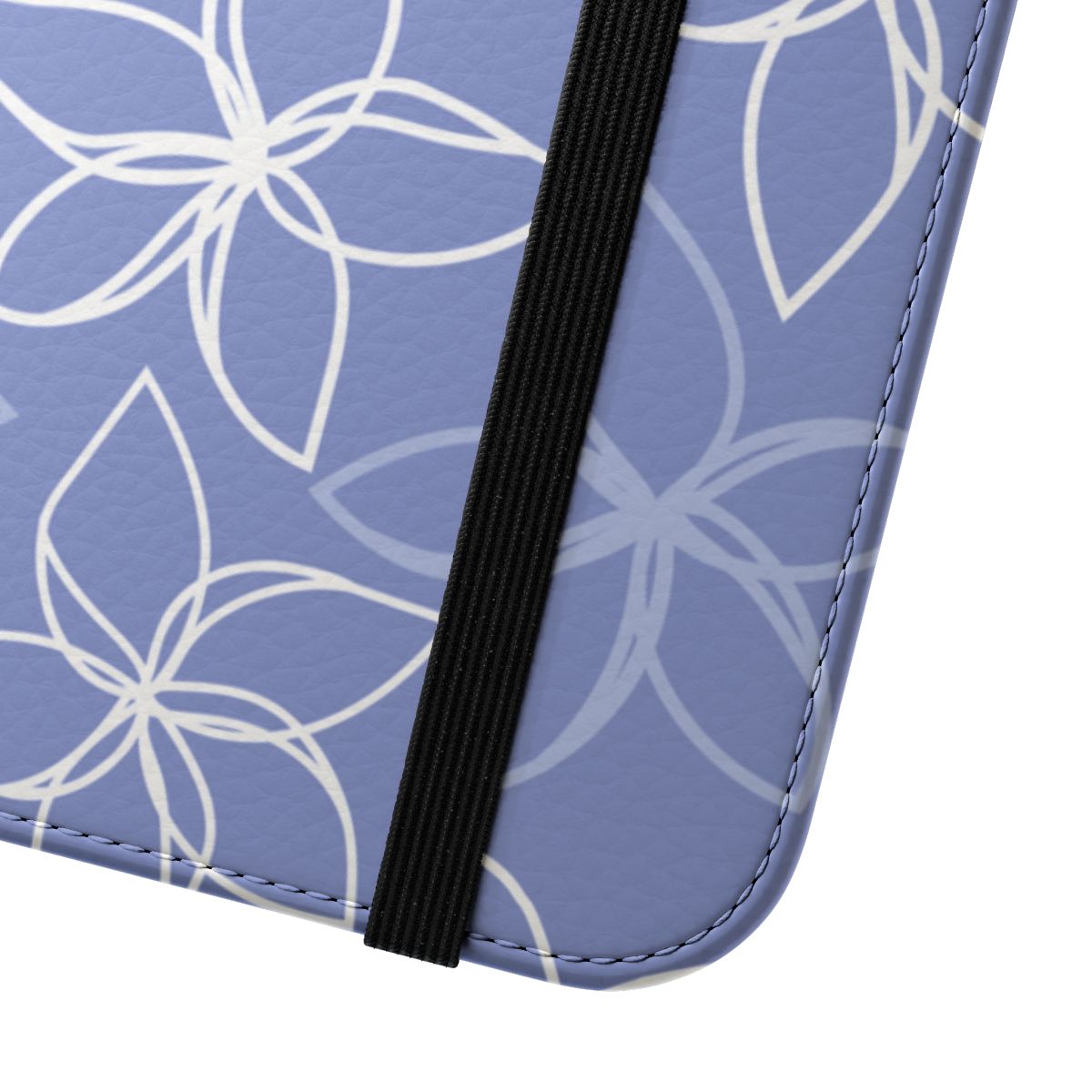 Plumeria Doodles Blue Wallet Case