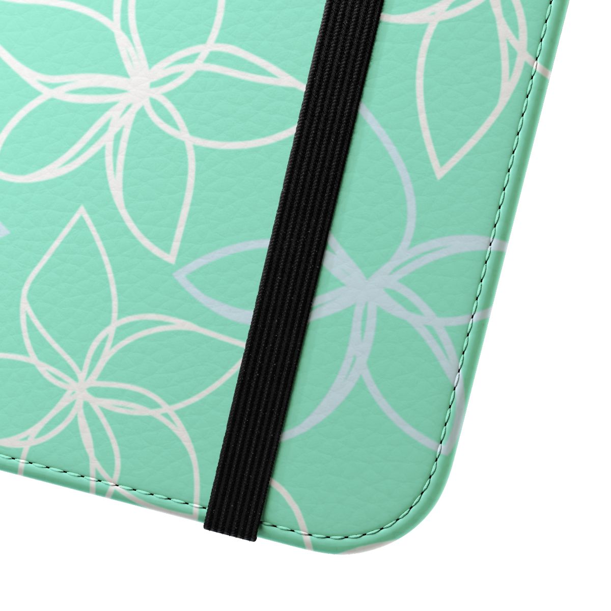 Plumeria Doodles Mint Wallet Case