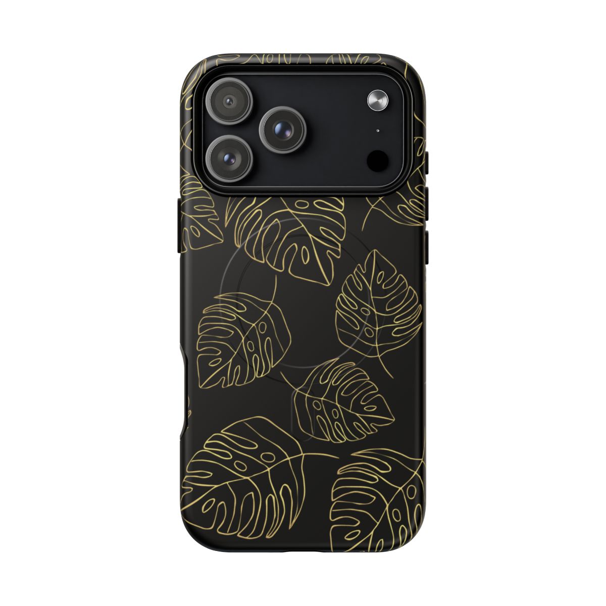 Fine Line Monstera Black Magsafe Case