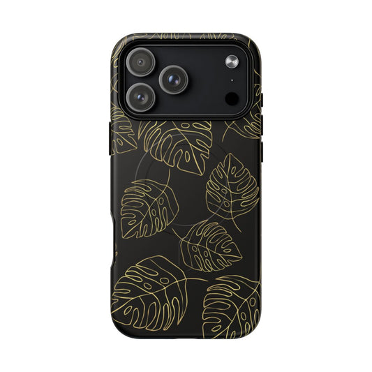 Fine Line Monstera Black Magsafe Case
