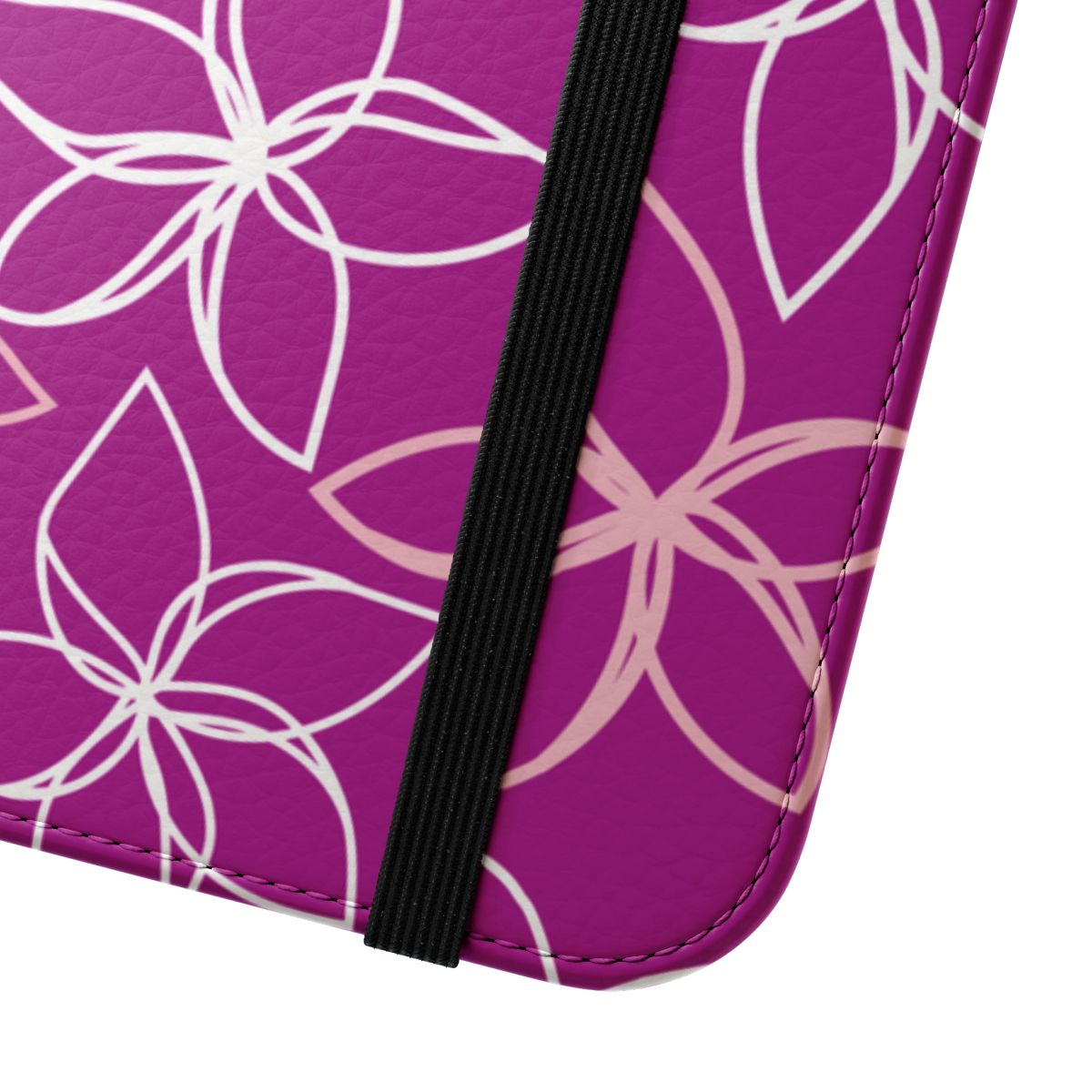 Plumeria Doodles Fuchsia Wallet Case