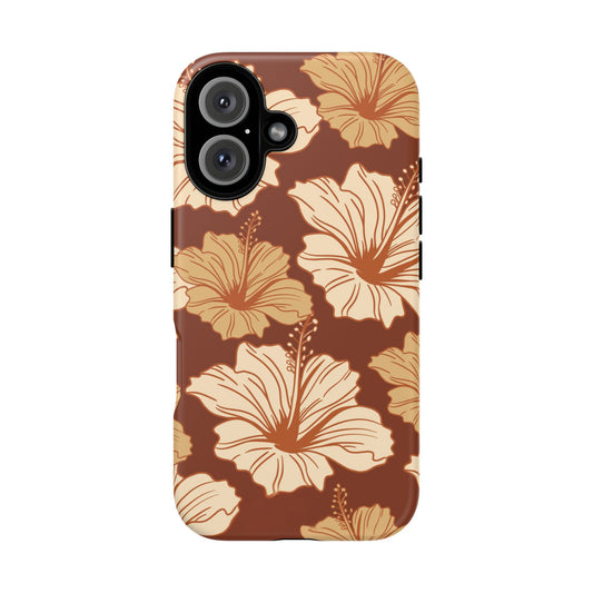 Brown Hibiscus Phone Case